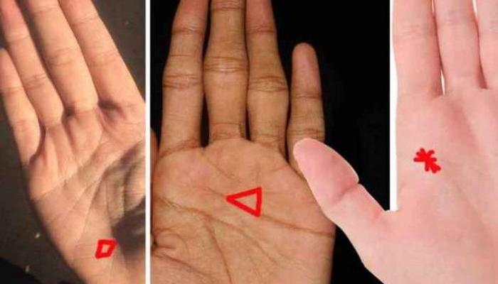 SHAPES ON THE PALM: Find DIAMOND, STAR, TRIANGLE, CROSS and find out what they mean 